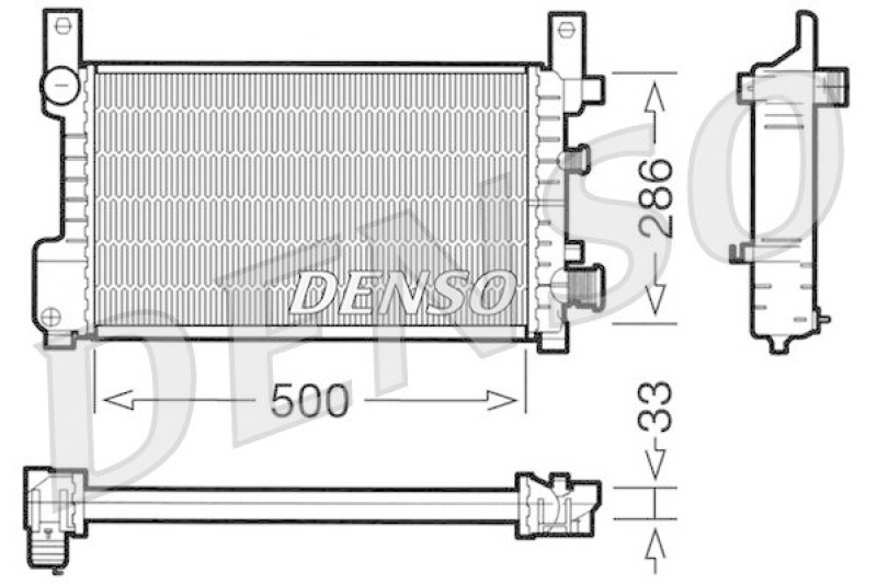 DENSO DRM10037 Kühler FORD FIESTA III (GFJ) 1.1 (1989 - 1995)