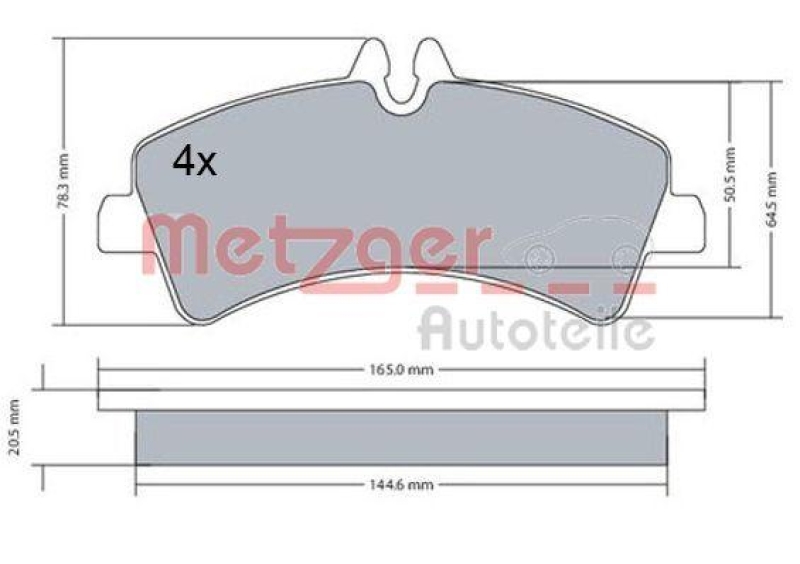 METZGER 1170543 Bremsbelagsatz, Scheibenbremse WVA 29 217