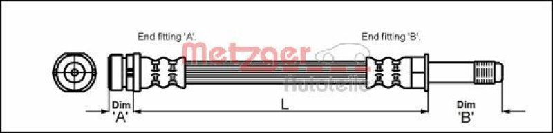 METZGER 4114678 Bremsschlauch für FORD VA links/rechts