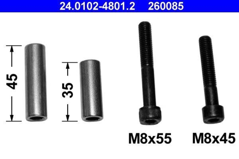 ATE 24.0102-4801.2 Sattel Zubehör für VW Bremse DIVERSE TYPEN Hülsensatz mit Schra