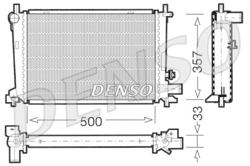 DENSO DRM10039 Kühler FORD FIESTA IV (JA_, JB_) 1.25 i 16V (1995 - 2002)