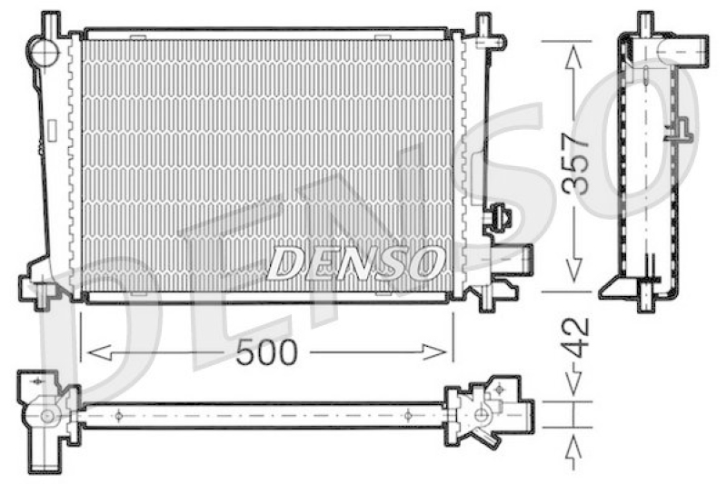 DENSO DRM10040 Kühler FORD FIESTA IV (JA_, JB_) 1.8 DI (2000 - 2002)