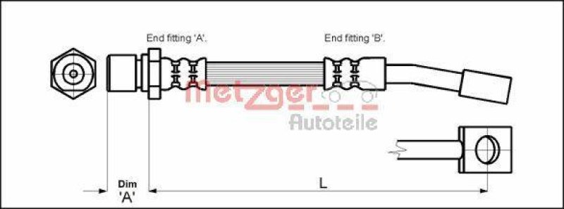 METZGER 4114679 Bremsschlauch für OPEL VA links/rechts