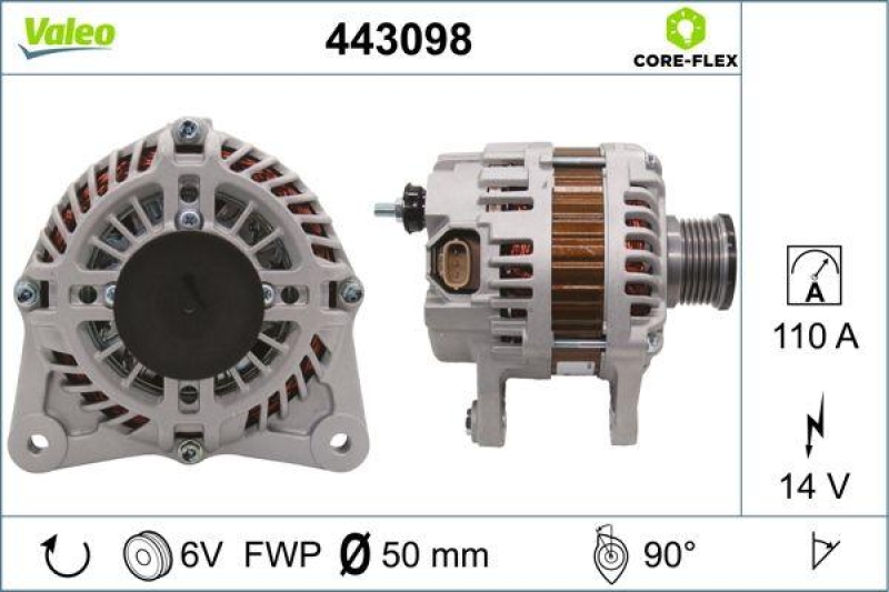 VALEO 443098 Generator - CORE-FLEX - Qashqai, Ti