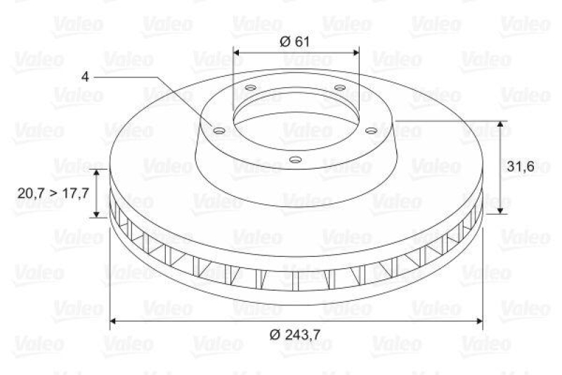 VALEO 186221 Bremsscheibe