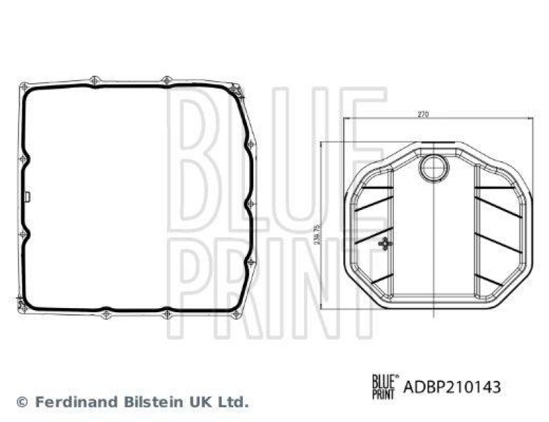 BLUE PRINT ADBP210143 Getriebeölfiltersatz für Automatikgetriebe, mit Ölwannendichtung für Porsche