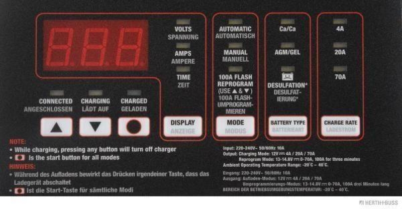 HERTH+BUSS ELPARTS 95950004 Batterieladegerät