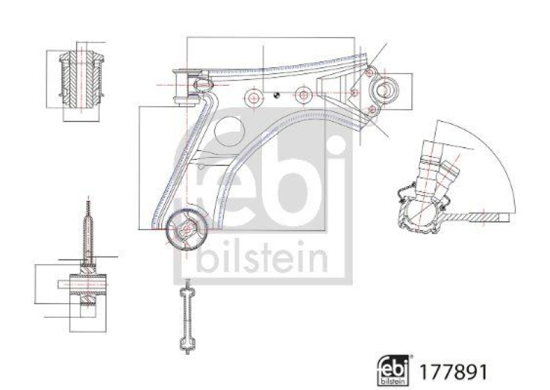 FEBI BILSTEIN 177891 Querlenker mit Lagern und Gelenk für Opel