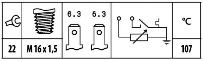 HELLA 6PT 009 309-531 Kühlmitteltemperatur-Sensor