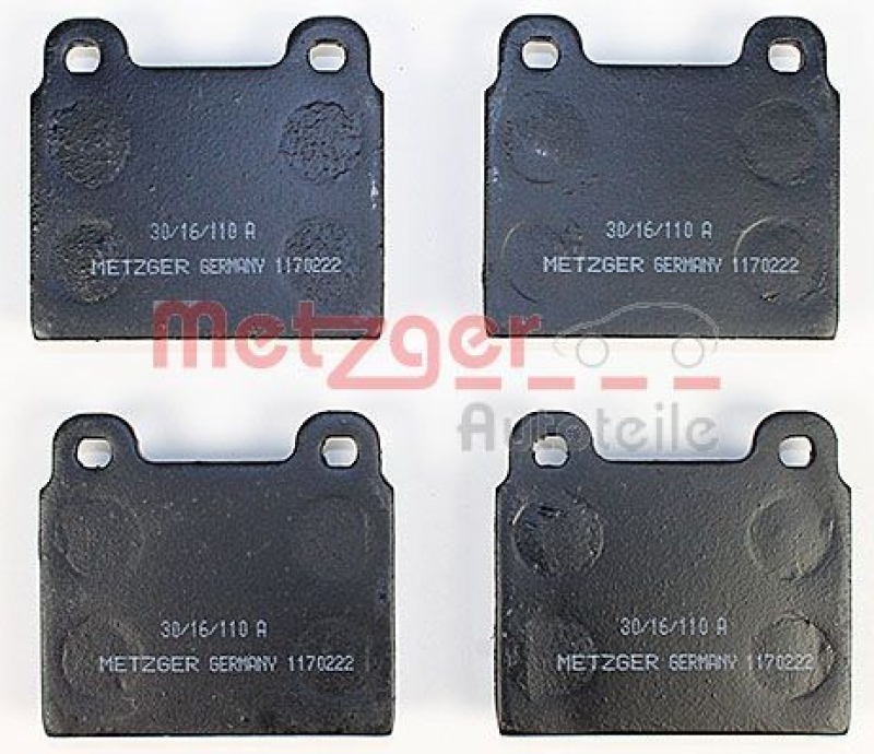 METZGER 1170222 Bremsbelagsatz, Scheibenbremse WVA 20 011