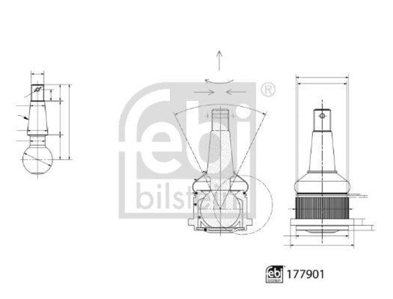 FEBI BILSTEIN 177901 Traggelenk mit Anbaumaterial für Land Rover