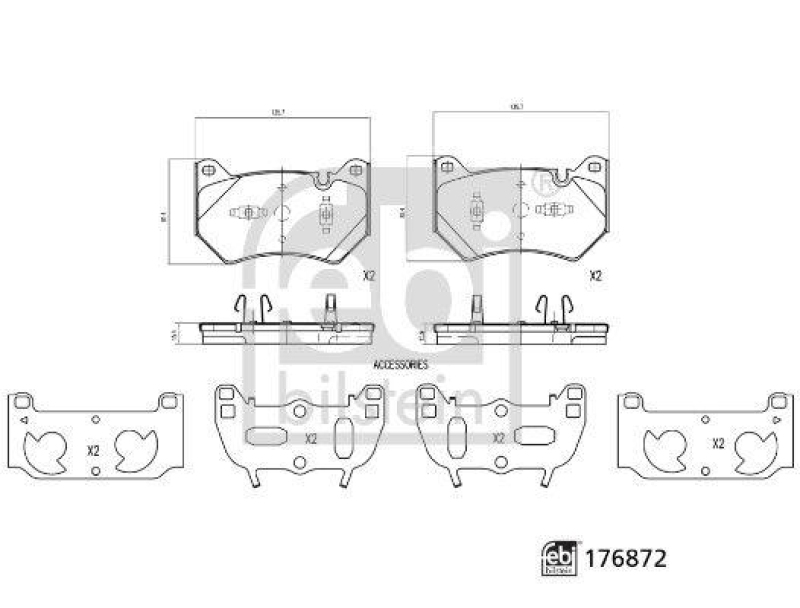 FEBI BILSTEIN 176872 Bremsbelagsatz für VW-Audi