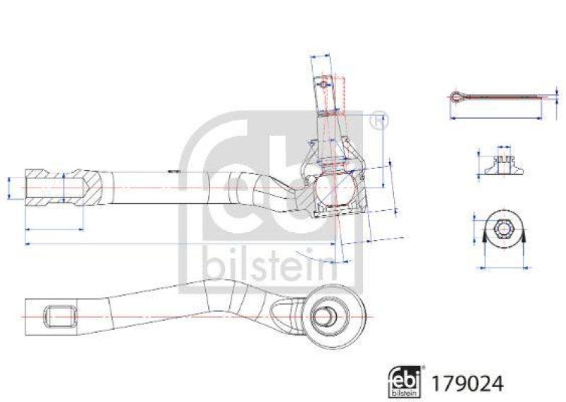 FEBI BILSTEIN 179024 Spurstangenendstück mit Kronenmutter und Splint für Lexus