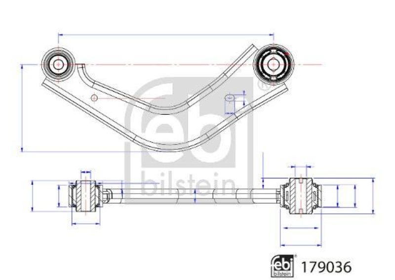 FEBI BILSTEIN 179036 Querlenker mit Gummilagern für Ford