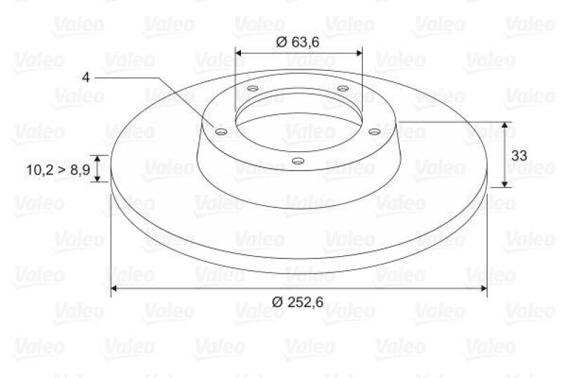 VALEO 186425 Bremsscheibe