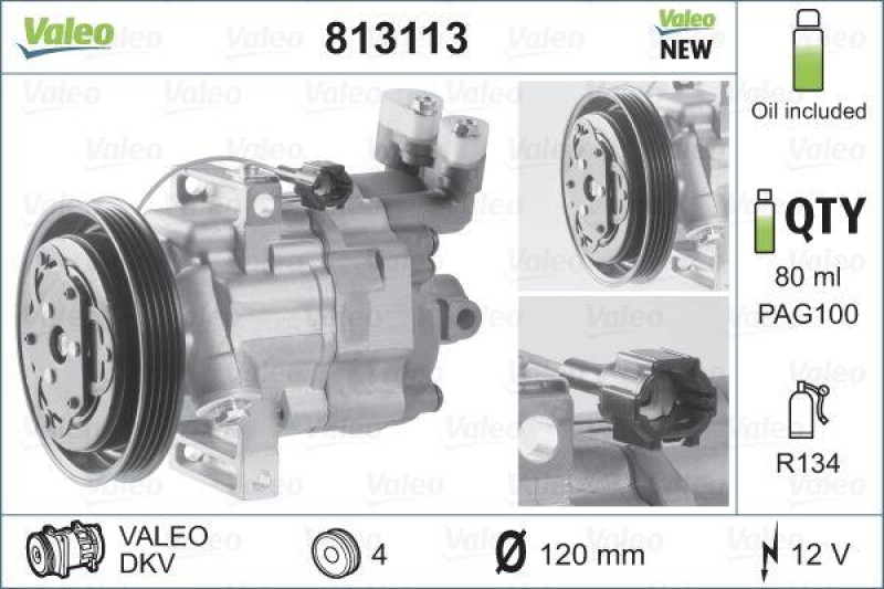 VALEO 813113 Kompressor NISSAN NISSAN NOTE FL