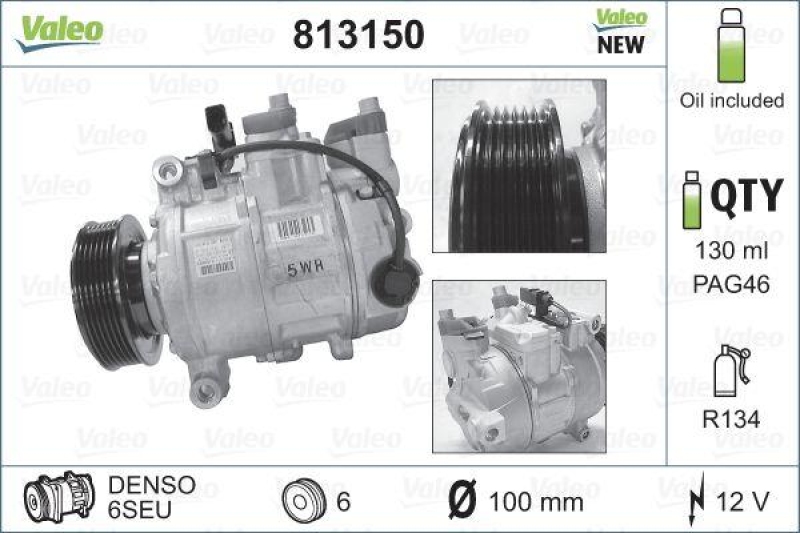 VALEO 813150 Kompressor AUDI A4, A6, A8