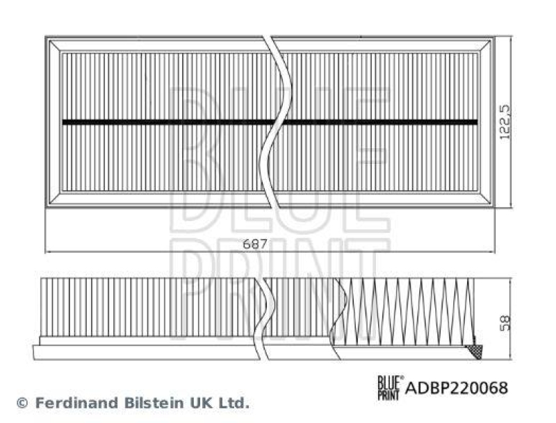 BLUE PRINT ADBP220068 Luftfilter für Porsche