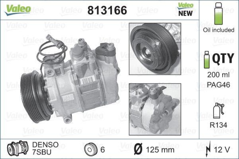 VALEO 813166 Kompressor AUDI A4, A6, A8 / VW Passat