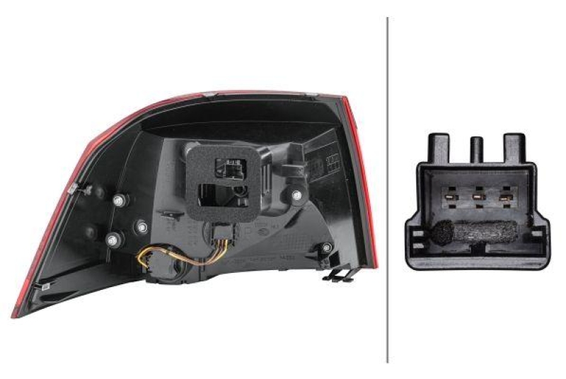 HELLA 2SD 010 970-041 Heckleuchte rechts Hybrid VW