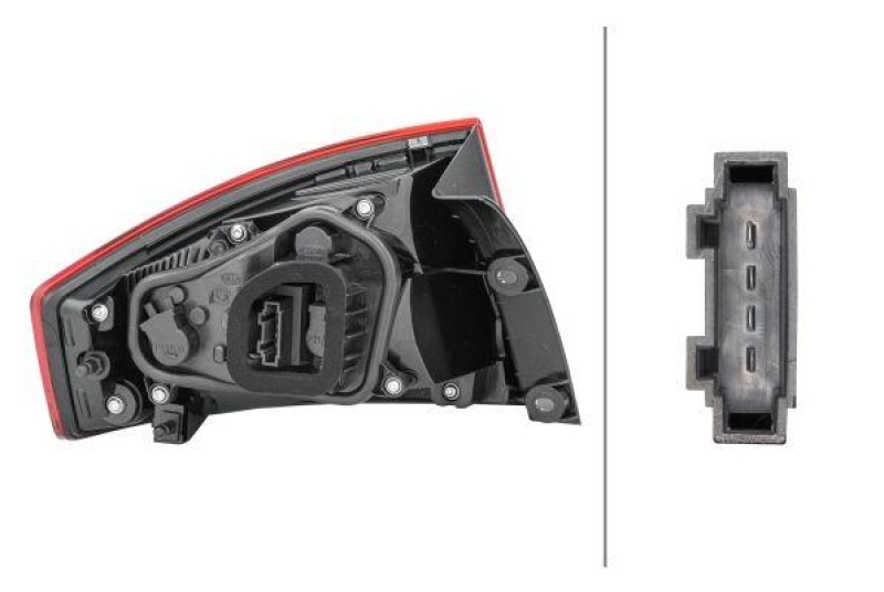 HELLA 2SD 011 140-061 Heckleuchte rechts Halogen SEAT