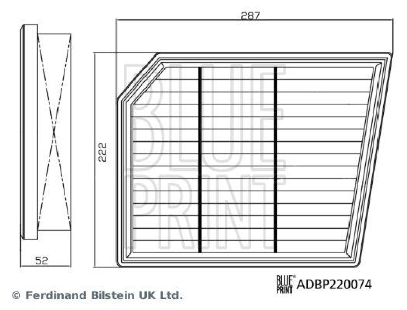 BLUE PRINT ADBP220074 Luftfilter für BMW