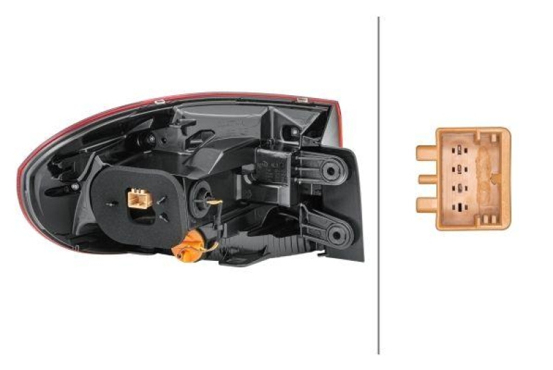 HELLA 2SD 011 715-061 Heckleuchte rechts Hybrid VW