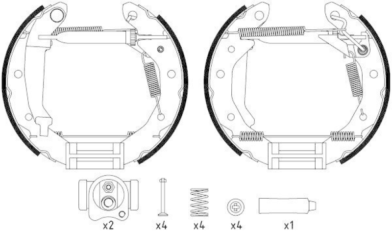 HELLA 8DB 355 022-661 Bremsbackensatz R1329