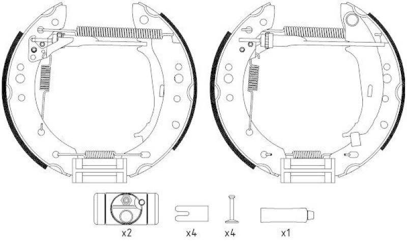 HELLA 8DB 355 022-931 Bremsbackensatz R1348