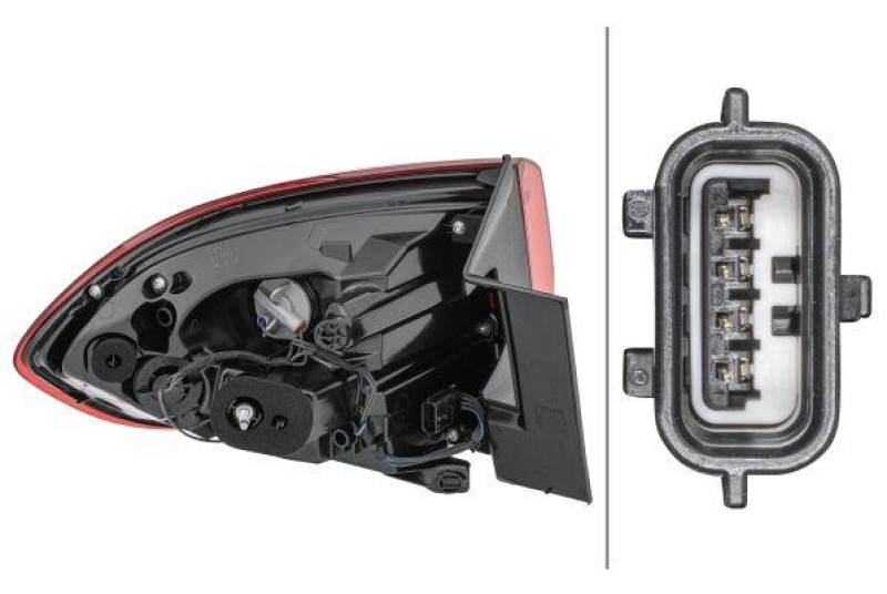 HELLA 2SD 012 311-121 Heckleuchte rechts Hybrid RENAULT