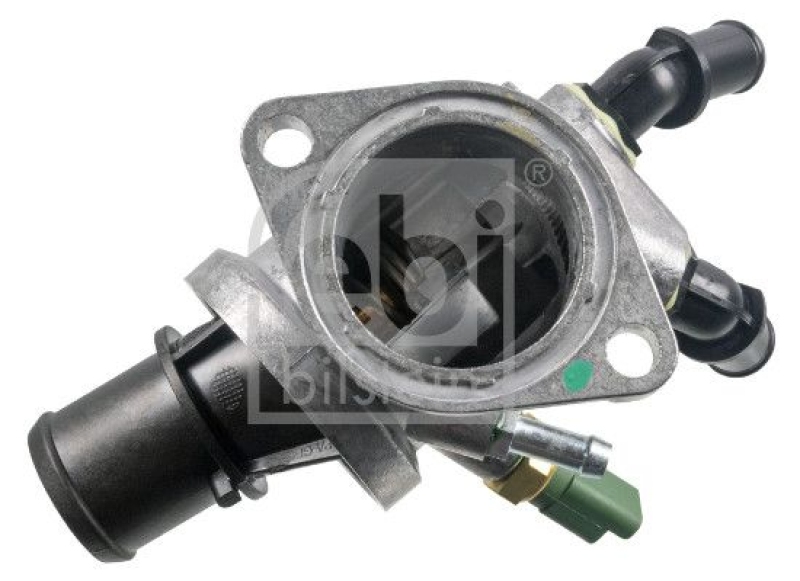 FEBI BILSTEIN 45540 Thermostat mit Thermostatgehäuse, Sensor und Dichtring für Fiat