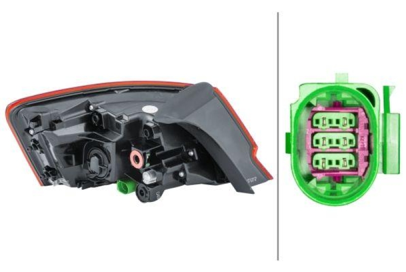 HELLA 2SD 012 831-041 Heckleuchte rechts LED AUDI