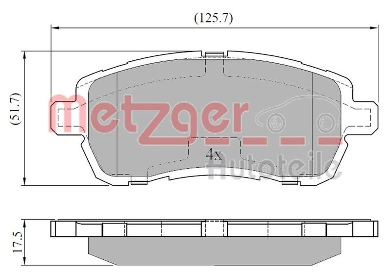 METZGER 1170922 Bremsbelagsatz, Scheibenbremse WVA 22 191