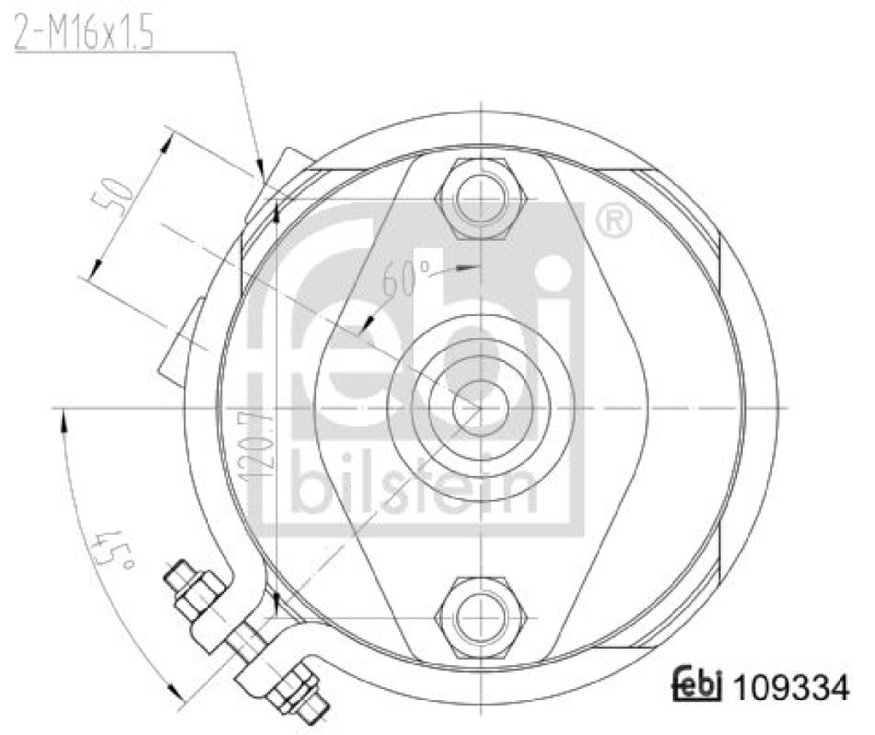 FEBI BILSTEIN 109334 Doppelmembranzylinder mit Anbaumaterial für Bergische Achsen