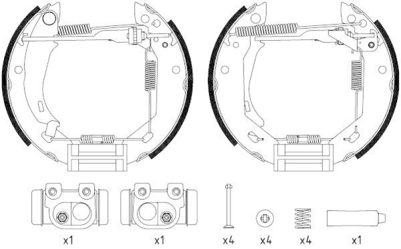 HELLA 8DB 355 003-881 Bremsbackensatz R0380