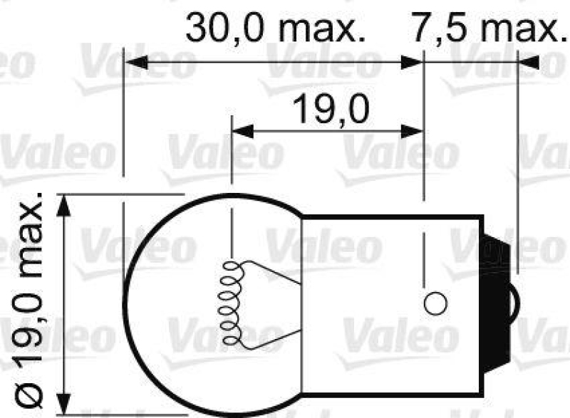 VALEO 032111 R10W Signallampe Karton x2 ESSENTIAL