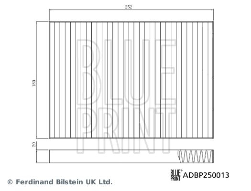 BLUE PRINT ADBP250013 Innenraumfilter für Tesla