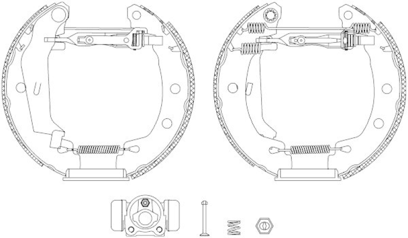 HELLA 8DB 355 004-261 Bremsbackensatz für RENAULT