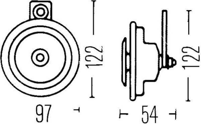 HELLA 3AL 002 952-817 Tellerhorn M26 12V 115 dB(A) 400Hz Hochton