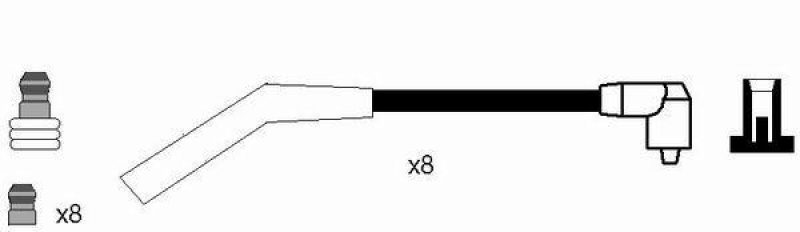 NGK 7078 Zündleitungssatz RC-RV322 |Zündkabel