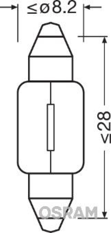 OSRAM 6428 Glühbirne Einstiegleuchte 12V 3W