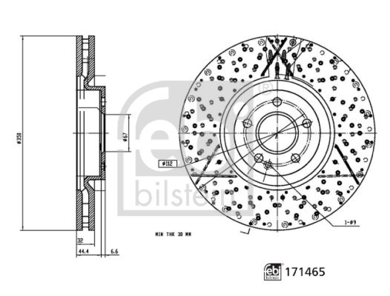 FEBI BILSTEIN 171465 Bremsscheibe für Mercedes-Benz