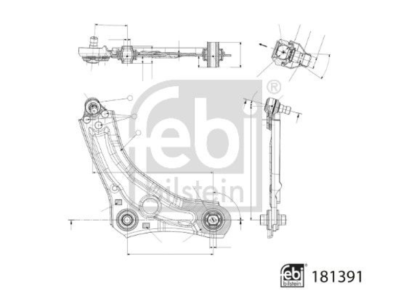 FEBI BILSTEIN 181391 Querlenker mit Lagern und Gelenk für Renault