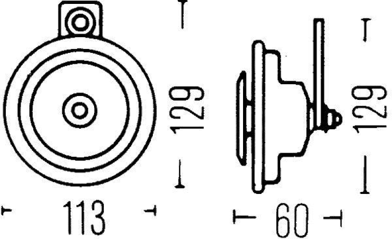 HELLA 3BA 922 200-827 Tellerhorn B36 24V 116 dB(A) 335Hz Tiefton