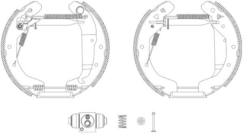 HELLA 8DB 355 005-051 Bremsbackensatz für OPEL