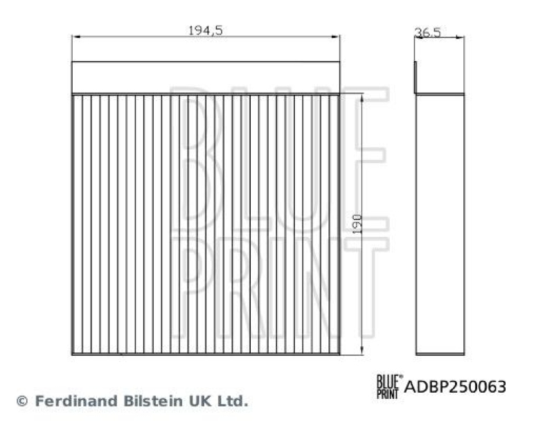 BLUE PRINT ADBP250063 Innenraumfilter für MG