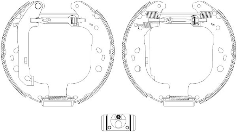 HELLA 8DB 355 005-101 Bremsbackensatz für FORD