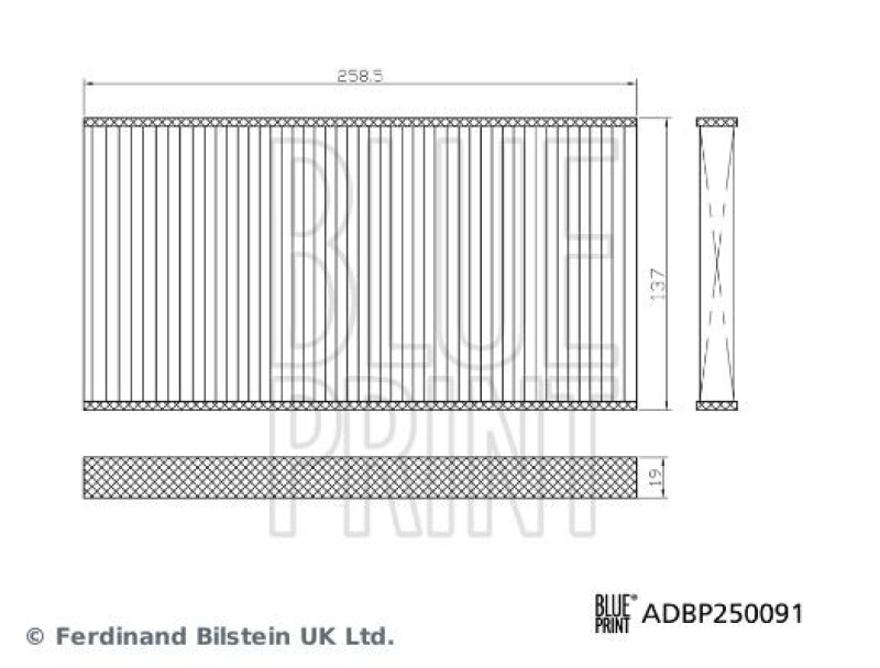 BLUE PRINT ADBP250091 Innenraumfiltersatz für TOYOTA