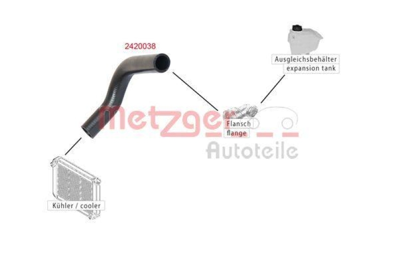 METZGER 2420038 Kühlerschlauch für FORD