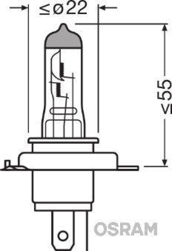 OSRAM 94196 Glühbirne H4 24V 75/70W